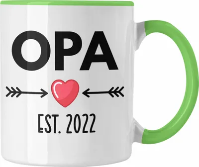 Produktbild von Trendation - Du Wirst Opa 2022 Geschenk Schwangerschaft Verkünden Opa Überraschung Baby Kaffeetasse (Grün)