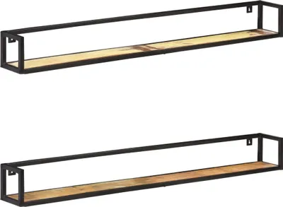 Zdjęcie produktu dla Półki ścienne, 2 szt., 160 cm, lite drewno z odzysku