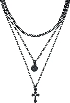 Produktbild von Gothicana by EMP Damen schwarze dreireihige Halskette Standard