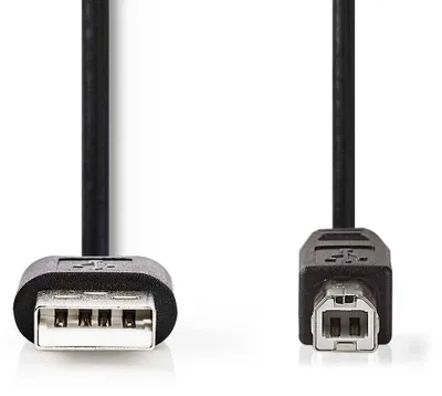 Produktbild von Nedis USB-Kabel - USB 2.0 - USB-A Stecker - USB-B Stecker - 480 Mbps - Vernickelt - 3.00 m - Rund - PVC - Schwarz - Label