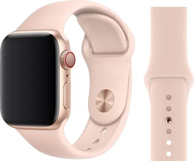 Produktbild von Apple Watch Sportarmband sandrosa 40mm S/M M/L Fluorelastomer Original Roségold Pin Verschluss