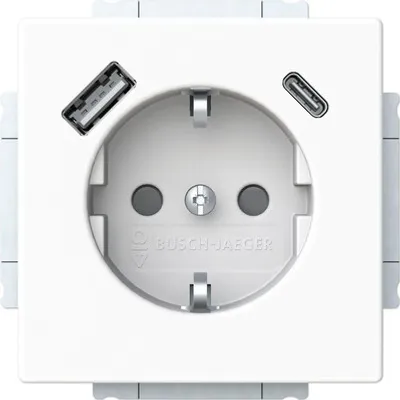 Produktbild von Busch-Jaeger 20 EUCB2USBAC-84 USB-Steckdose Safety+ mit USB A/C Future Linear studioweiß
