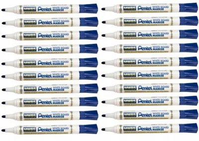 Produktbild von Pentel MW85 Whiteboard-Marker, Blau, Trocken abwischbar, 20er-Set