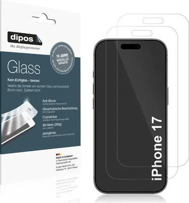 Immagine prodotto di 2x Pellicola Protettiva per Apple iPhone 17 Protezione Vetro Flessibile 9H dipos
