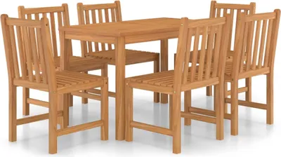 Produktbild von 7-teiliges Garten-Ess-Set 120 x 70 cm Massivholz Teak