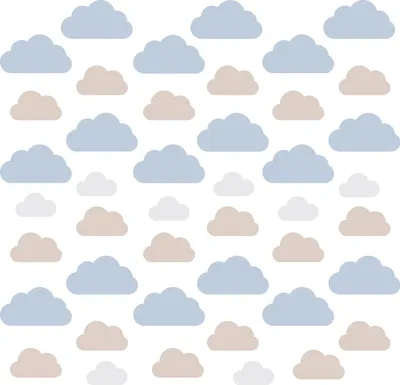 Obrázek produktu pro Muralo samolepky na zeď set pro dětský pokoj BEIGE BLUE CLOUDS Br. 120cm x výška 60cm - samolepky na zeď set samolepky na zeď pro dítě