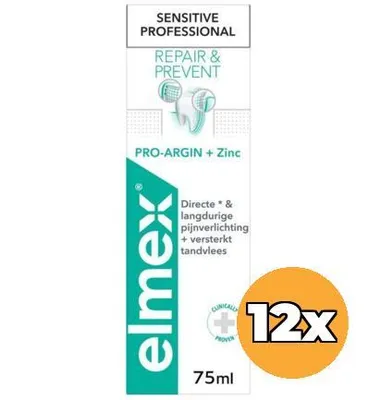 Produktbild von 12x Elmex Tandpasta Sensitive Professional Repair & Prevent (12 x 75 ml)
