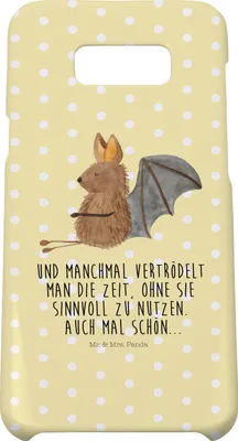 Produktbild von Mr. & Mrs. Panda Samsung Galaxy S8 plus Handyhülle  Fledermaus Sitzen - Gelb Pastell - Geschenk, Fledermäuse, Hülle, Lustige Sprüche, Entspannen, Handycover, Motivation