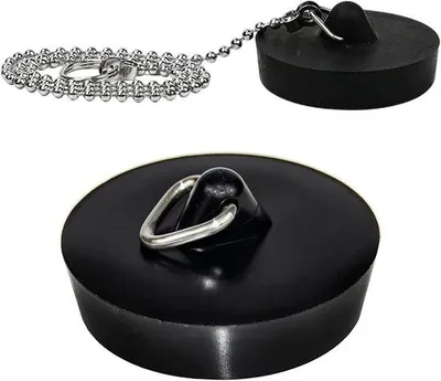 Produktbild von Abflussstopfen Set - 2 universelle Gummistopfen für Waschbecken und Spüle (45-47 mm)