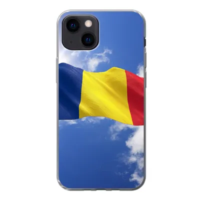 Produktbild von MuchoWow® Handyhülle Schutzhülle Hülle für iPhone 13 mini Rumäniens Flagge weht am Himmel Silikon Softcase Handy Hülle - Softcase