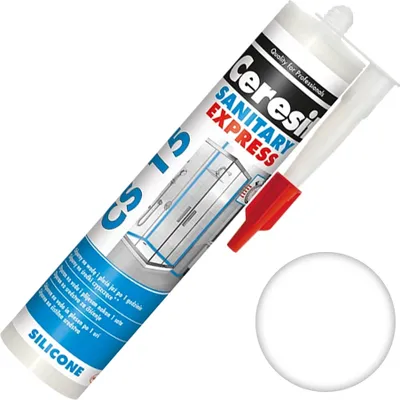 Produktbild von Ceresit Sanitärsilikon CS15 Express 280ml Weiß Schimmelschutz Bad Küche
