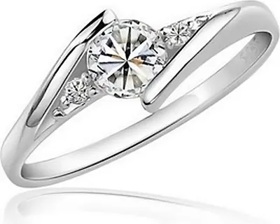 Produktbild von Damenring Solitärring 925 Sterling Silber Verlobungsring Zirkonia Kristall Antragsring Edel Luxus silber 50 - Ø 15,81 mm