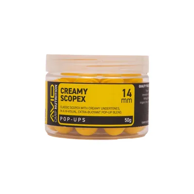 Produktbild von Avid Pop-Ups Creamy Scopex 14mm 50g Boilies Karpfen Lockfutter A0650090