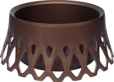 Produktbild von Plastia Roseta Grabschale mit Wasserspeicher - Runde Pflanzschale für Friedhof - Frostsicher Blumentopf aus Hochwertigem Kunststoff, Ø 30 cm, Bronze