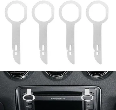 Image de Kit d'outils de démontage automobile, 4 pièces, outils de démontage, garnitures intérieures, outils, véhicules, clips de garnitures, avec tiges en acier