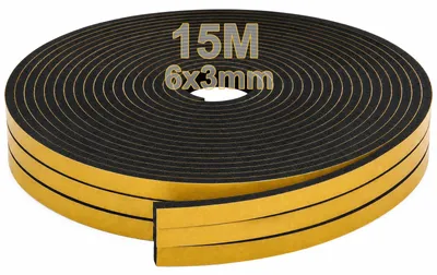 Zdjęcie produktu dla Uszczelka do okien i drzwi, 6 mm x 3 mm x 15 m