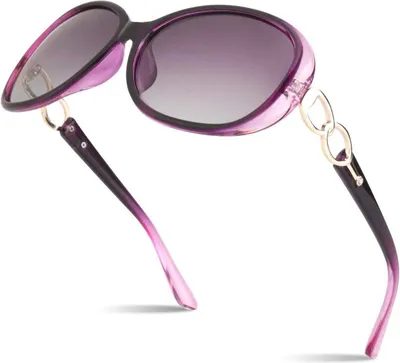Produktbild von Sunier Sonnenbrille Damen Polarisiert Groß Übergroße Vintage 100% UV400 Schutz