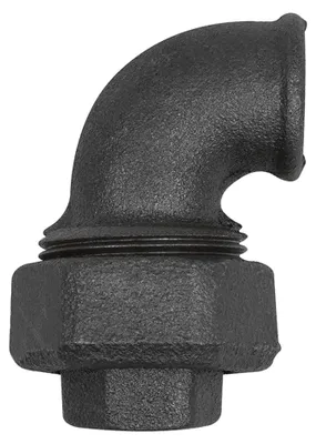 Produktbild von Riegler Verschraubung Bogen 95, flachdicht., IG/IG Rp 2, Temperg. schwarz