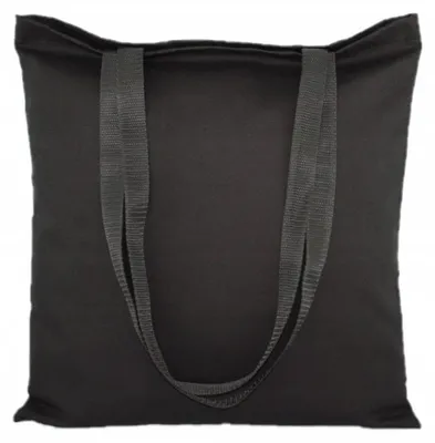 Produktbild von Allbag Schwarze Baumwoll-Einkaufstasche 38x42cm Gurtbandgriff