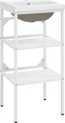 Obrázok produktu pre vidaXL Kúpeľňový rám s umývadlom Biela liatina