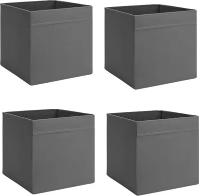 Produktbild von 4x Dröna Set Ikea dunkelgrau Box für Regal Kallax Aufbewahrung Kiste