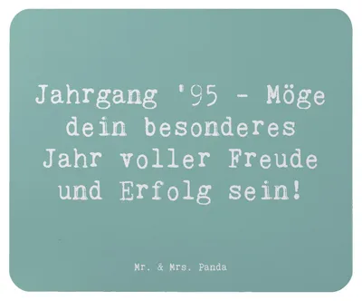 Produktbild von Mr. & Mrs. Panda Mousepad Spruch 1995 Geburtstag - Meeresbrise - Geschenk, Geburtstagsgeschenk, laptop mauspad, pc mausunterlage, Geburtsjahr, Jahrgangsfeeling, Alter