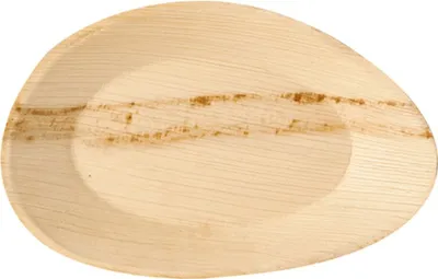 Produktbild von Ovaler Teller in Palmenblattform, 26 x 17 x 2,5 cm, 25 Stück.