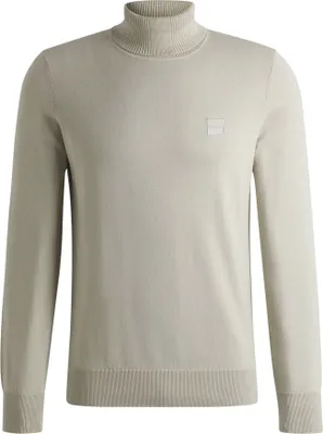 Produktbild von Boss Orange Rollkragenpullover Akrio beige einfarbig gestrickte Baumwolle und Kaschmir