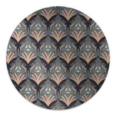 Produktbild von Rundmatte - Stuhlunterlage Bürostuhlunterlage - Rund Ø 100 cm - Bodenmatte - Fußmatte - Weinleseblumen