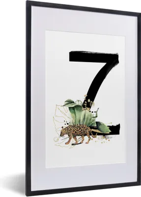 Produktbild von MuchoWow® MuchoWow® Gerahmtes Poster Dschungel - Leopard - Buchstabe Z 40x60 cm - Poster mit zchwarzem Bilderrahmen - Poster in Rahmen