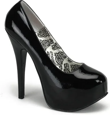 Produktbild von TEEZE-06W Damen Pumps von Pleaser Pink Label, Schwarz Lack , EU 48, US 16