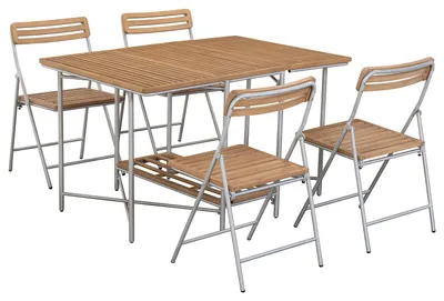 Produktbild von home24 Gartenessgruppe - 5-teilig - Akazie massiv / Aluminium - Braun
