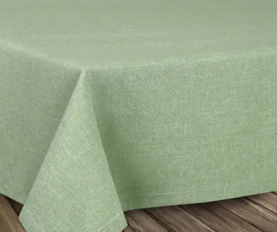 Tischdecke rund 140 cm, hellgrün, vlekbeständig, bügelfrei, Leinenoptik