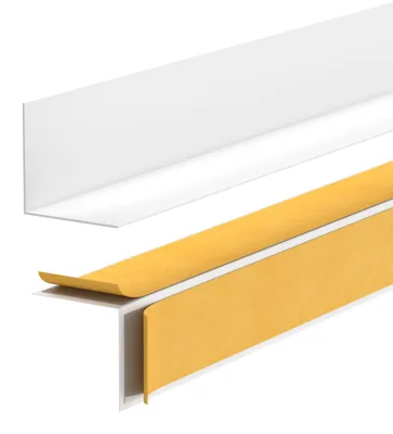 Produktbild von Minimalistische selbstklebende PVC-Sockelleiste – hart, weiß, 20x10 mm, 275 cm - Quest