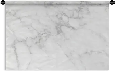 Produktbild von MuchoWow® Wandteppich Wandbehang Marmor - Weiß - Grau - Luxus - Marmoroptik - Stein 60x40 cm Tapisserie Dekoration Wandtuch - Wanddekorationen