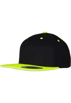 Productafbeelding van FLEXFIT 6089MT | Klassieke snapback pet met twee kleuren - Kleur: Zwart/Neon geel - Maat: One size (één maat)