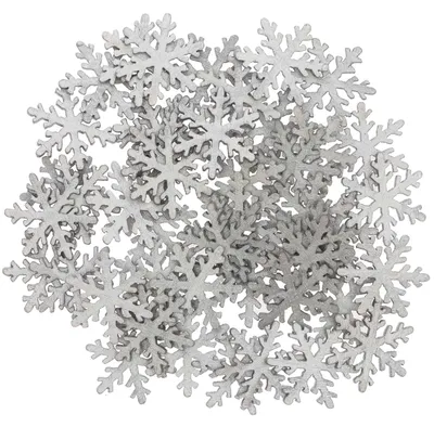Immagine prodotto di Lettiera in legno fiocco di neve argento 20x23mm 48 pezzi