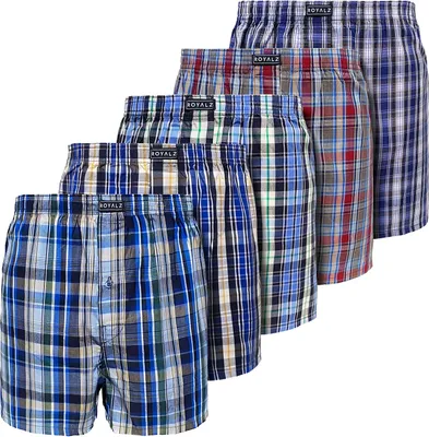 Produktbild von ROYALZ Baumwoll Boxershorts Herren Kariert 5er Pack hoch geschnitten Männer Unterhosen 100 % Baumwollle