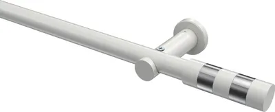 Produktbild von Interdeco Gardinenstange / Vorhangstange Weiß, Typ Platon Mavell (Zylinder Bicolor) ohne Ringe, 20 mm Ø 1-läufig, 440 cm