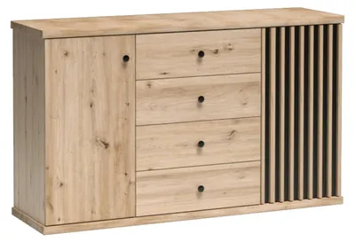 Produktbild von Kommode NASKUP - Eiche - Lamellen - Schubladen - 143 x 86 x 41 cm