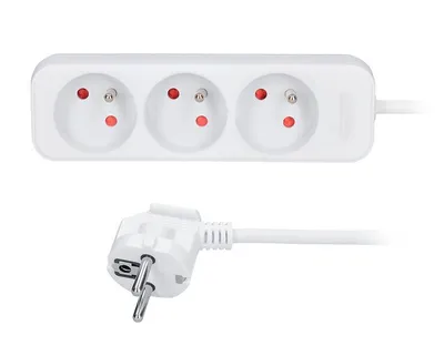 Zdjęcie produktu dla Przedłużacz Solight White, 3 gniazda, 1,5 m PP01