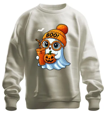 Produktbild von Halloween BOO Geist Kürbis SüßesOderSaures Niedlich Kinder Sweatshirt Pullover, Natur, XXL