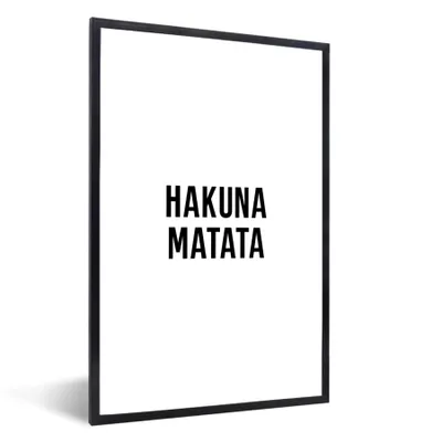 Produktbild von MuchoWow® Gerahmtes Poster Zitate - Hakuna matata - Kinder - Baby - Text 60x90 cm - Poster mit Schwarzem Bilderrahmen Wandposter Rahmen Foto Bilder - Kunst