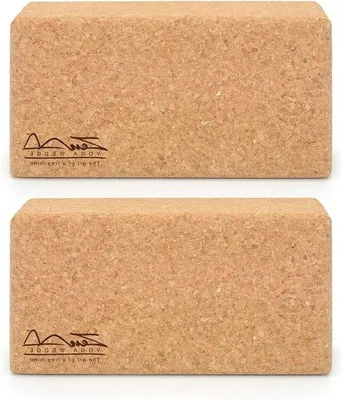 Produktbild von Yoga Holzblock Set aus 2 Stücken Naturholz mit Grip - für Yoga Pilates zu Hause Üben Fitness - Holz
