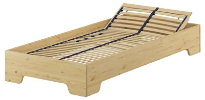 Produktbild von Kastenbett 90x190 stabiles Gästebett mit wählbarem Zubehör V-60.56-09-190Federholzrahmen inkl.