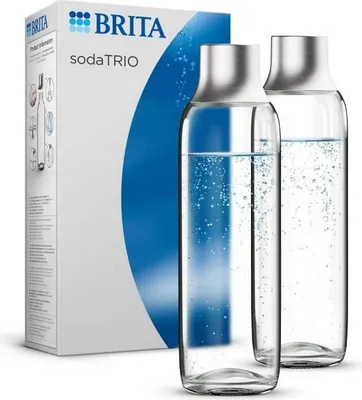 Zdjęcie produktu dla BRITA Szklane Butelki, 2 szt., Pojemność 1L, Kompatybilne z SodaTRIO