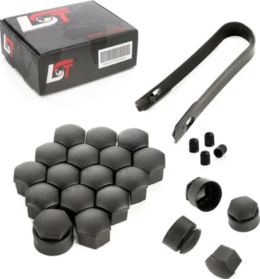 Produktbild von 20x Radschrauben Kappen 17mm Schwarz Diebstahlhemmend für SAAB VOLVO OPEL
