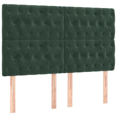 Produktbild von Kopfteil Dunkelgrün 160 x 7 x 118/128 cm Samt
