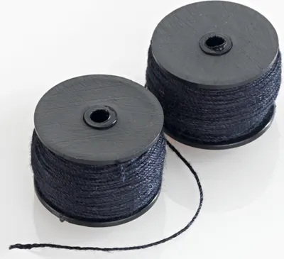 Produktbild von (0,04 €/1m) 6 x Garnspulen für Nähahle schwarz Ledergarn Leder Garnspule