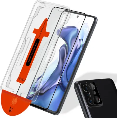 Produktbild von 1-Pack Xiaomi 11T Displayschutzfolie & 1-Pack Kameraschutz - Gehärtetes Glas | [Automatische Installation] - Blasenfrei